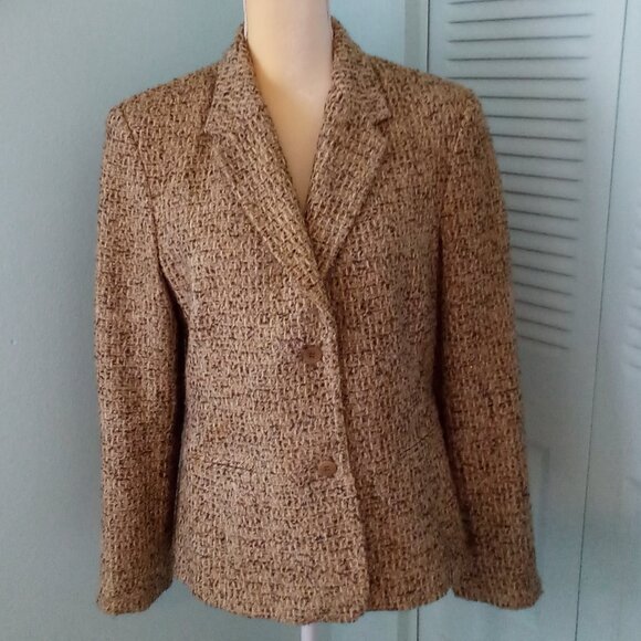 THE LIMITED LRG TWEED BLAZER JACKET WOOL METALLIC SRI LANKA BUTTONS SLIT POCKETS - Picture 1 of 4